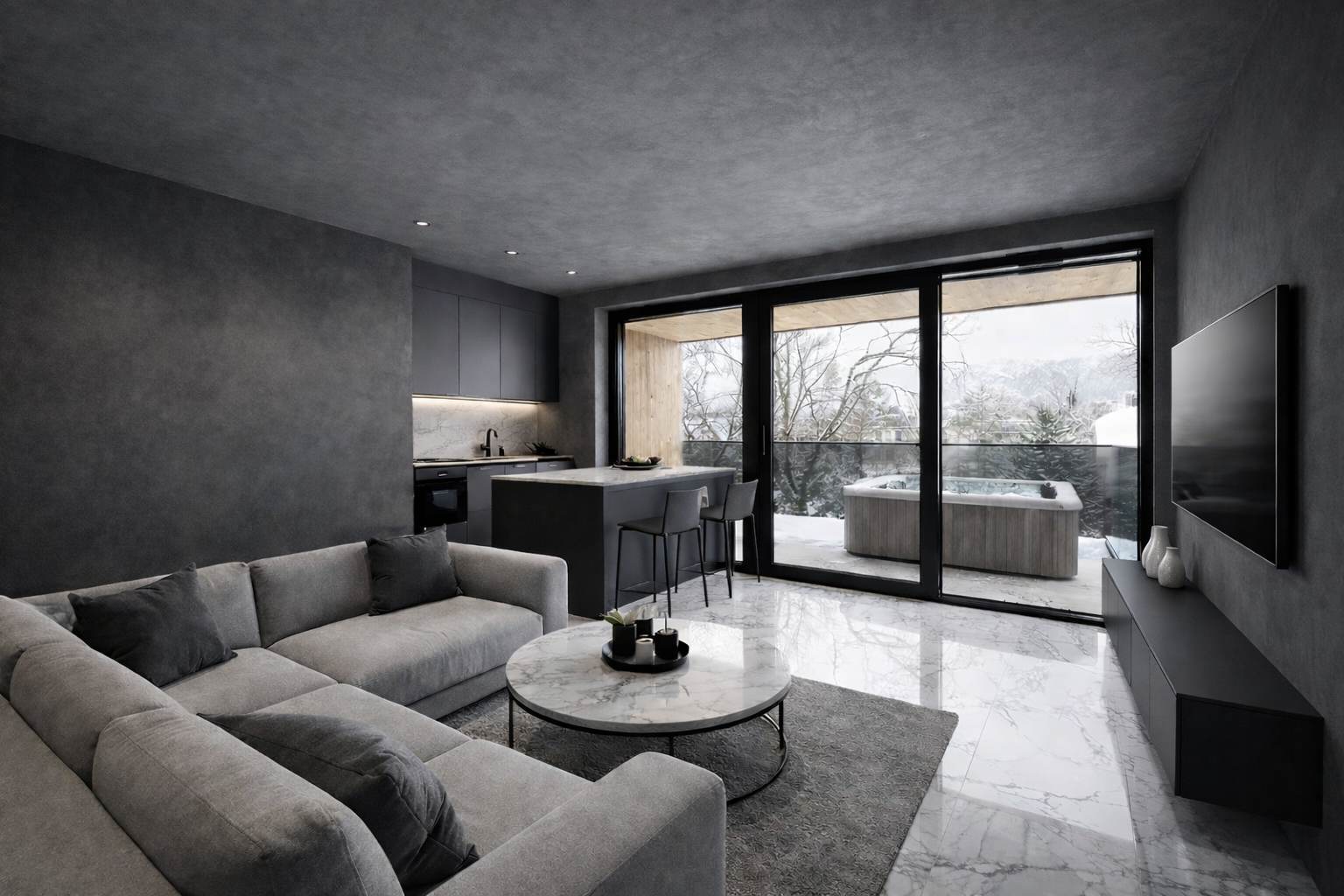 Apartament z Jacuzzi na Tarasie Zakopane – Luksusowy Loft z Widokiem na Góry