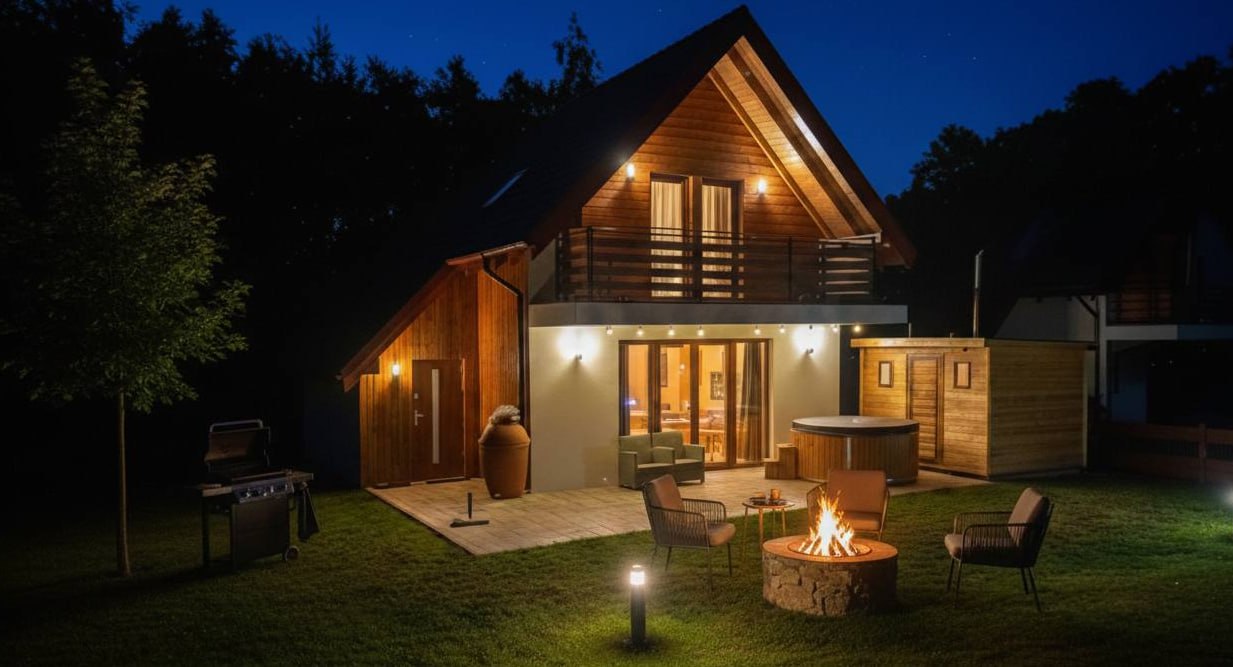 Przystanek Ulinia – Nowoczesny Dom z Sauną i Jacuzzi (8 osób)